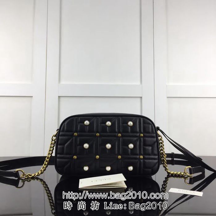 GUCCI古馳頂級原單 新款專櫃品質 實物實拍 447632珍珠克色鏈條單肩斜跨包 HY1194